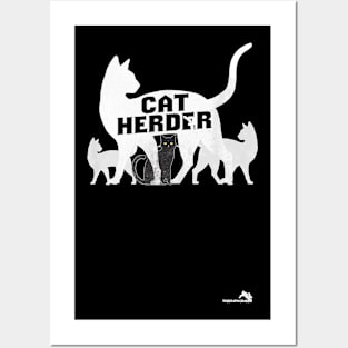 Cat Herder   Funny Cat Gift Posters and Art